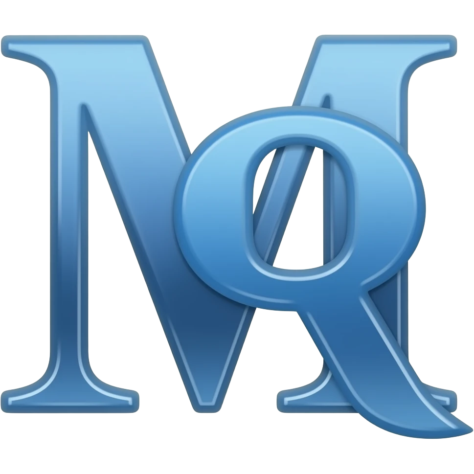 quero uma logo com adornos na cor azul, no estilo syberpunk com as letras "M" e "R" emoji