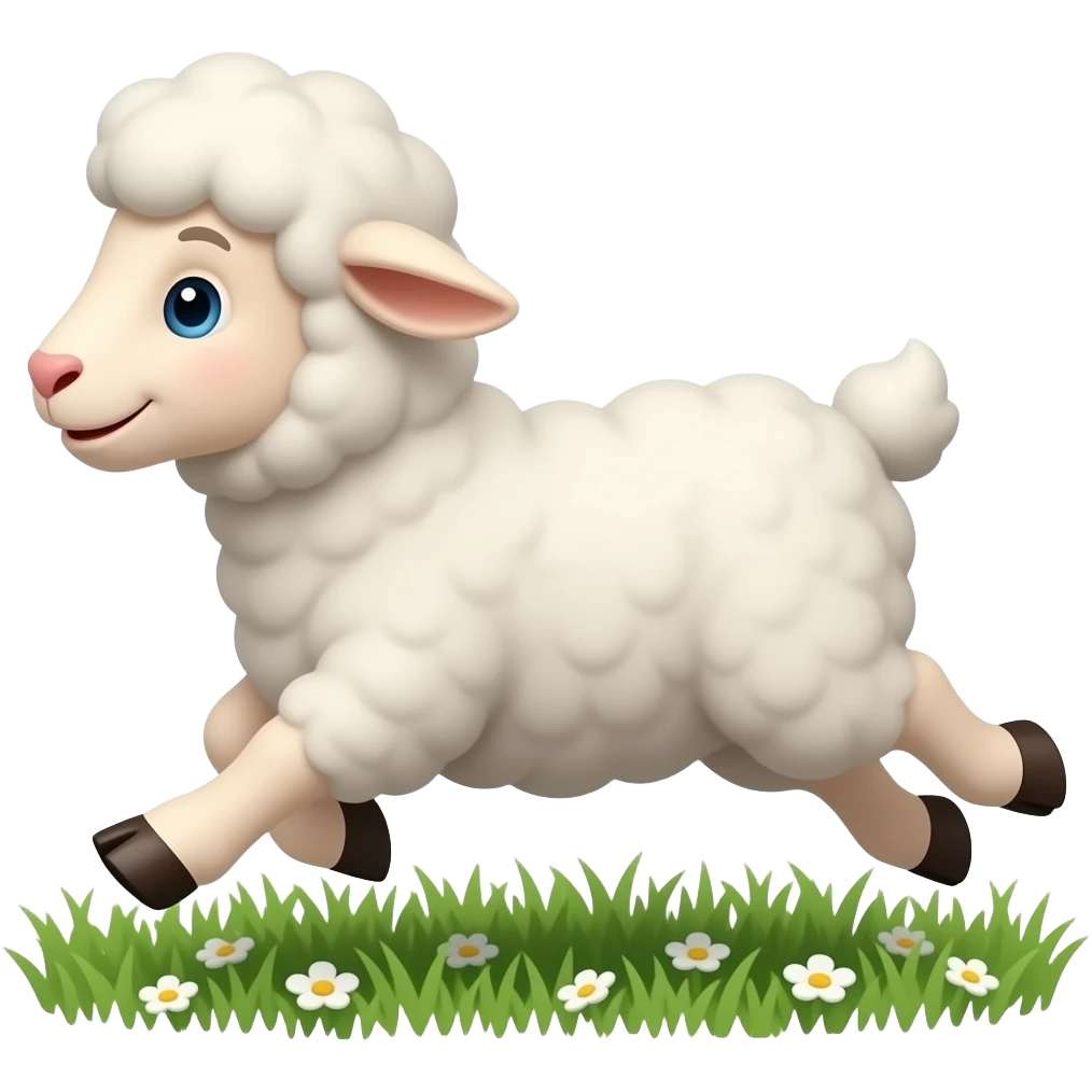 Cartoon lamb running emoji
