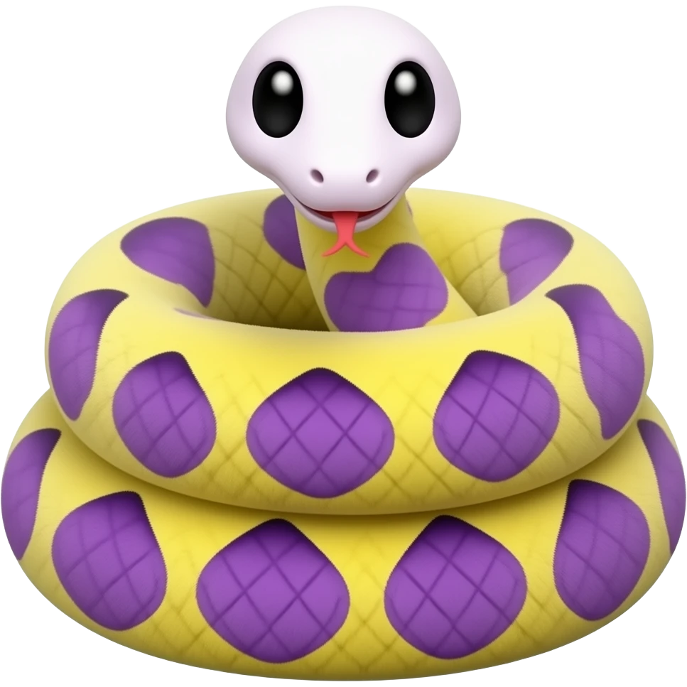 stuffed purpel and yellow snake emoji