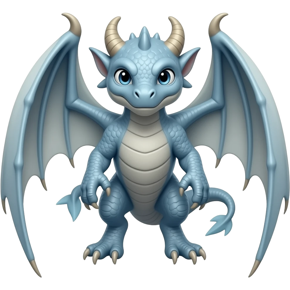 Wyvern with wings as front leg blue emoji