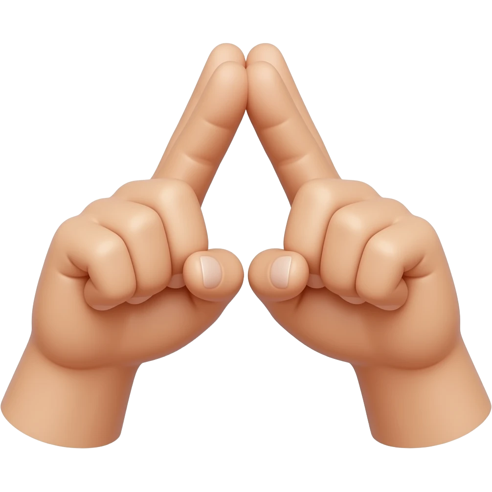Two hands form a triangle in the style of angine de poitrine emoji