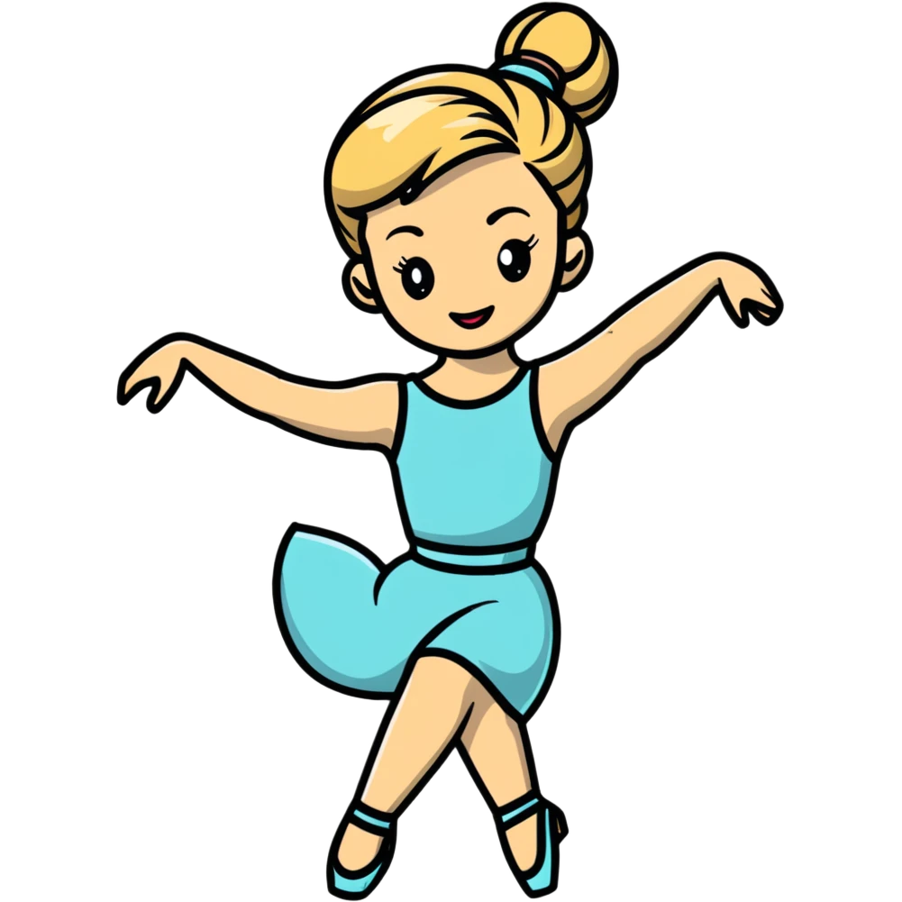Dana Dawson with blond hair in a chignon, dancing pose emoji