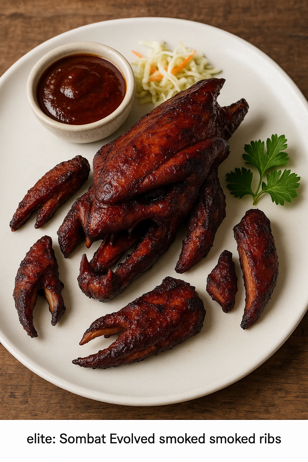 an elite from "Halo: Combat Evolved" except it's cooked and plated as succulent smoked ribs emoji