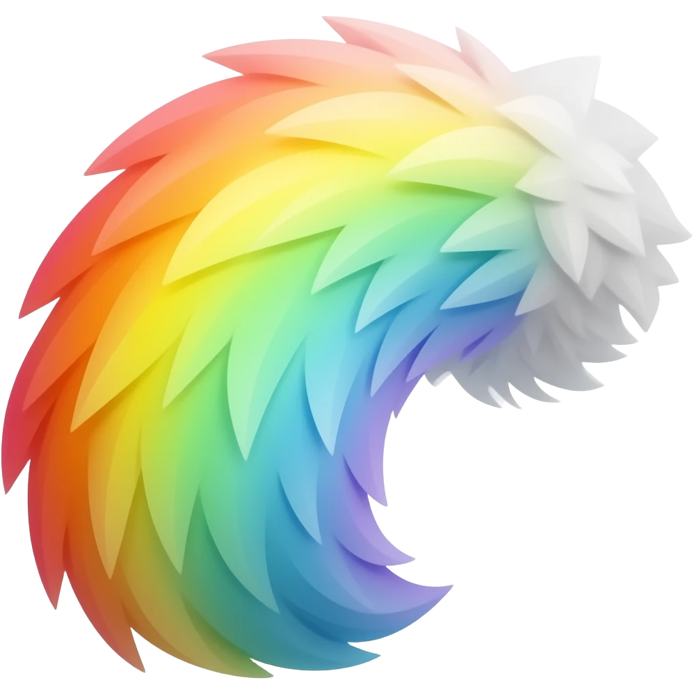Rainbow rabbit tail emoji