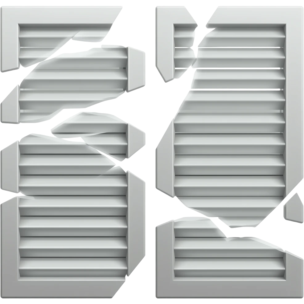 broke shutters with missing pieces emoji