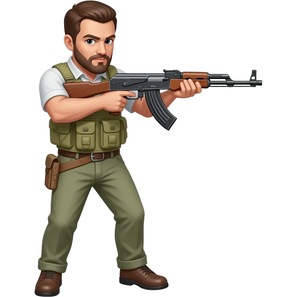 Man shooting with ak-47 emoji