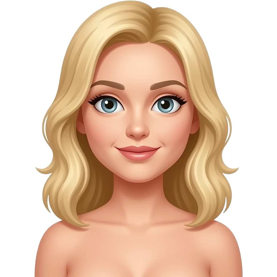 Topless blonde with no panties on emoji