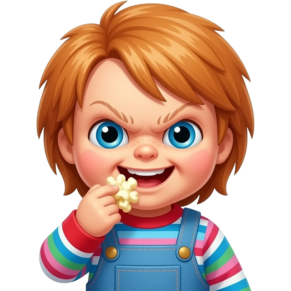 chucky eating popcorn emoji