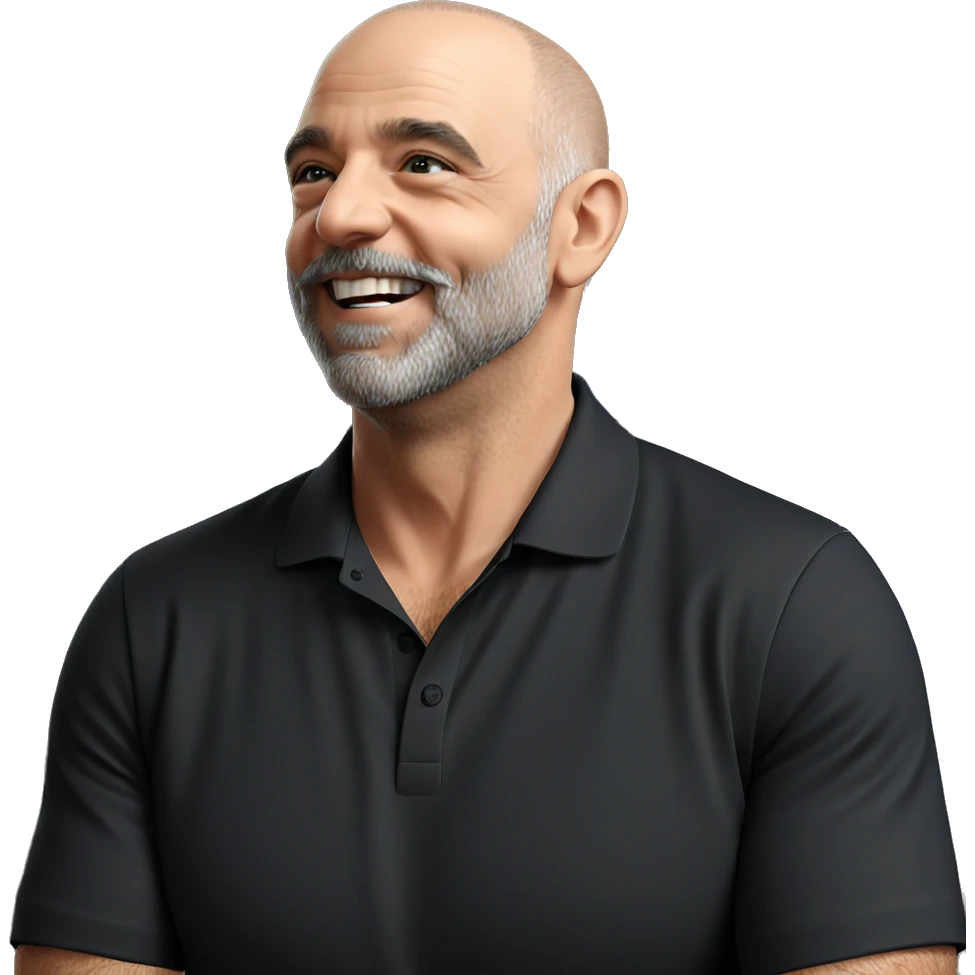bald bearded guy in black emoji