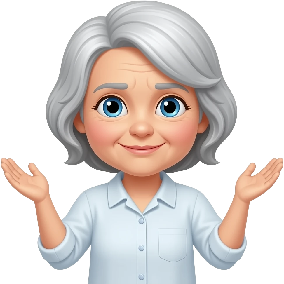 Old woman shrugging emoji
