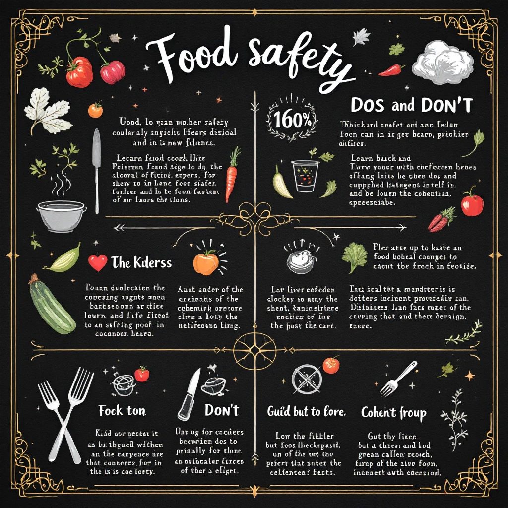 make a detail poster with title of "food safety dos and dont" emoji