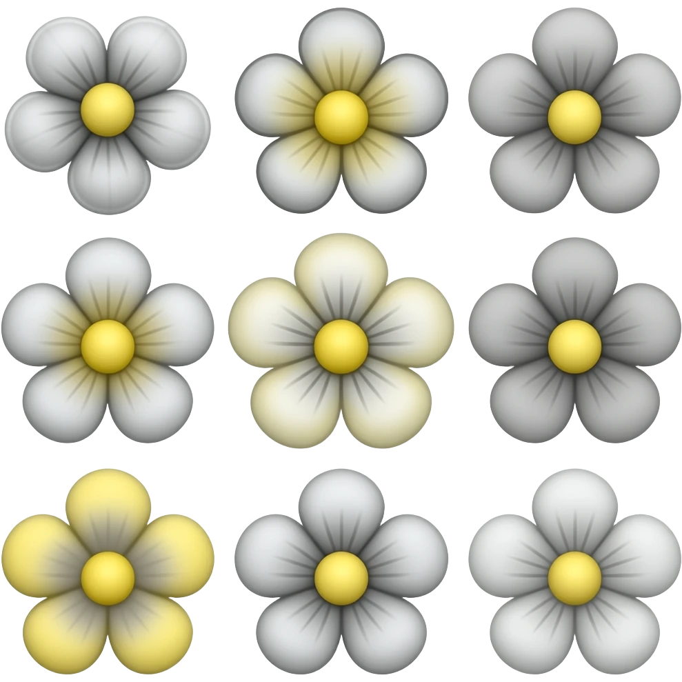 gray and yellow 10 flowers emoji