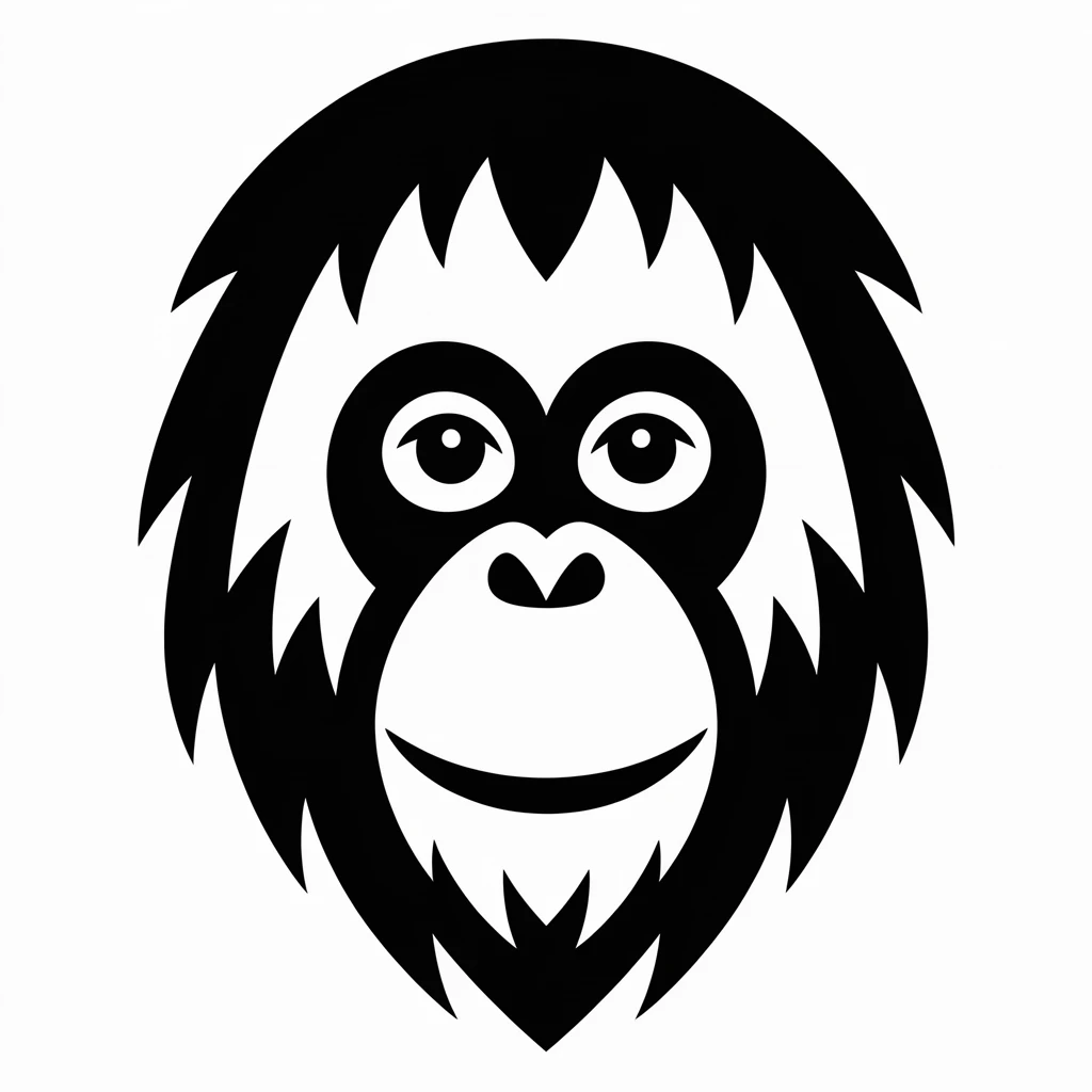 Orangutan icon black silhouette emoji