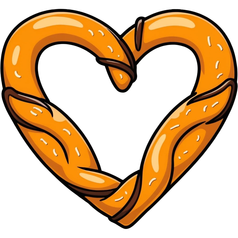 Pretzel as a heart emoji