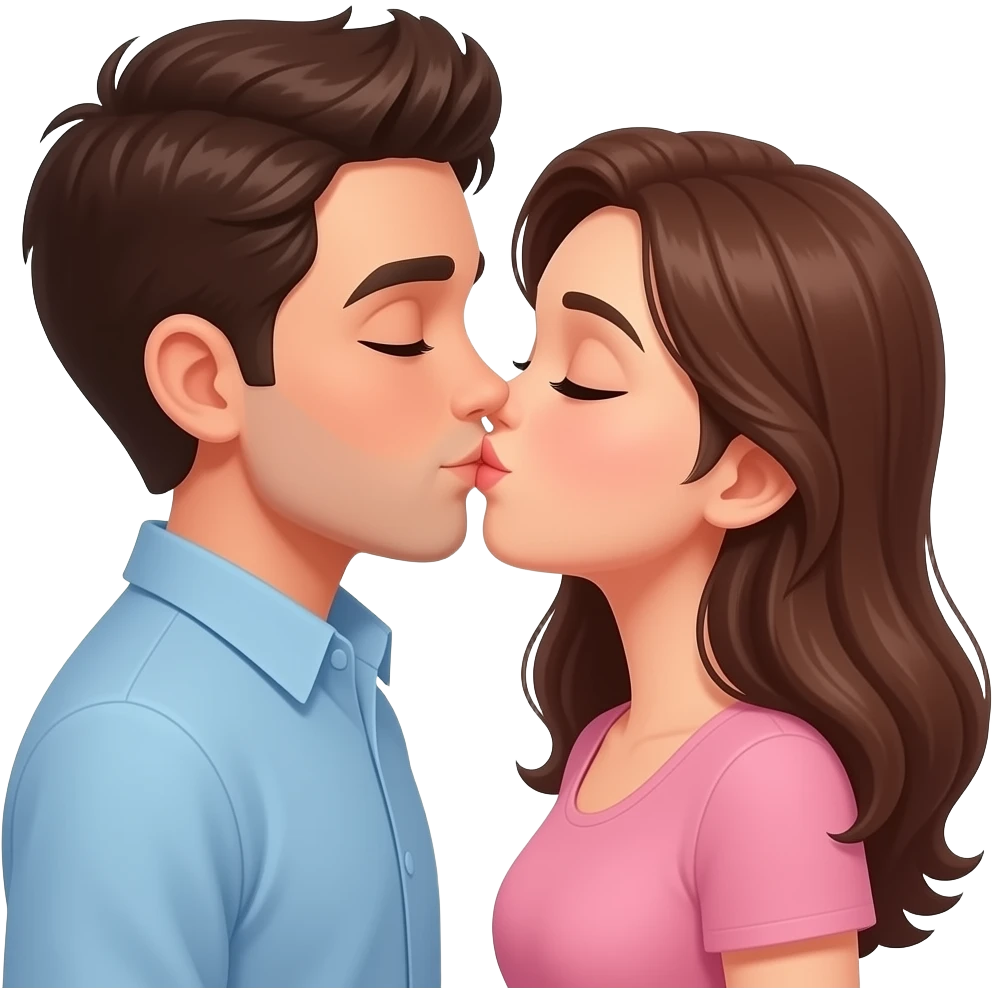 beautiful couple kissing emoji
