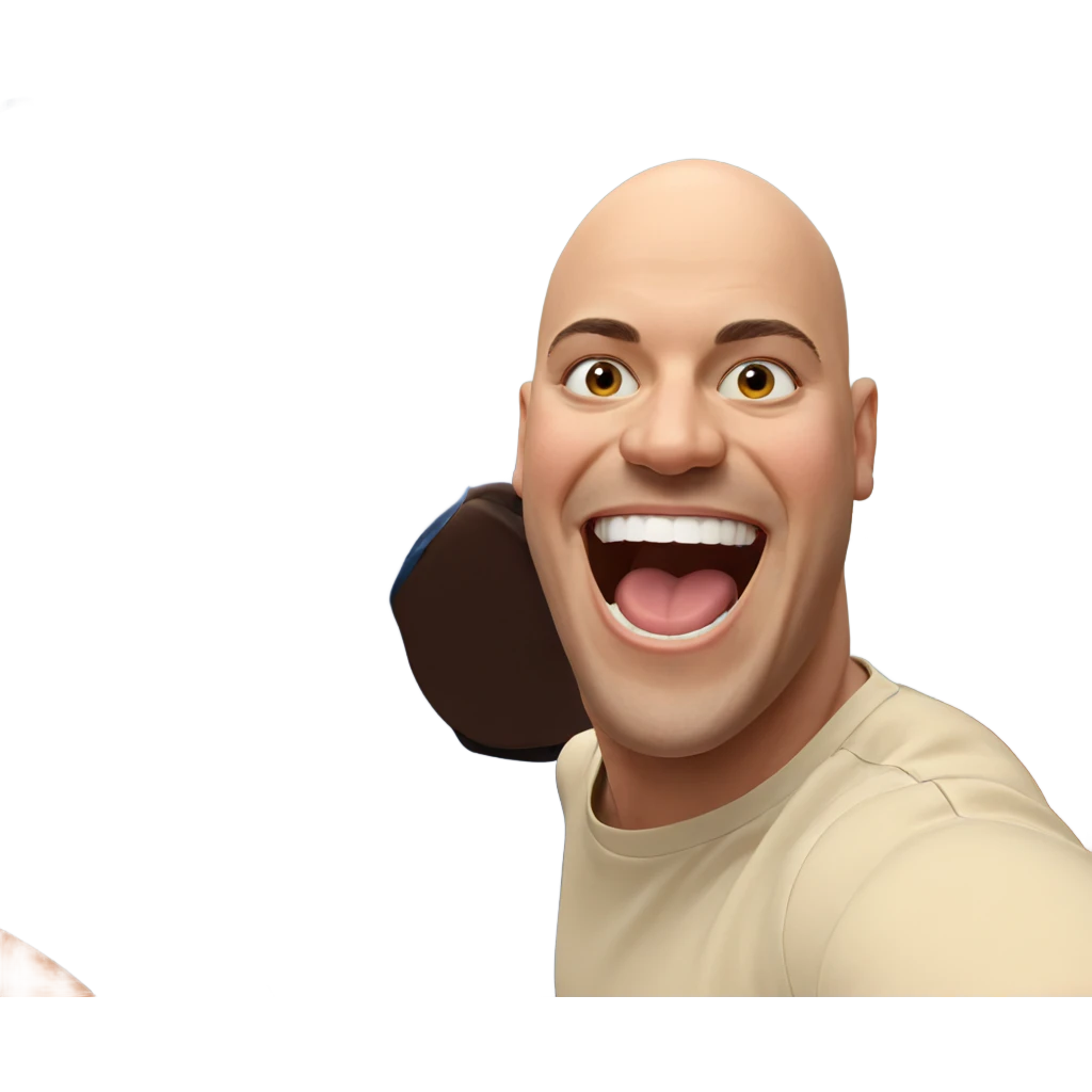 bald boy smiling indoors emoji