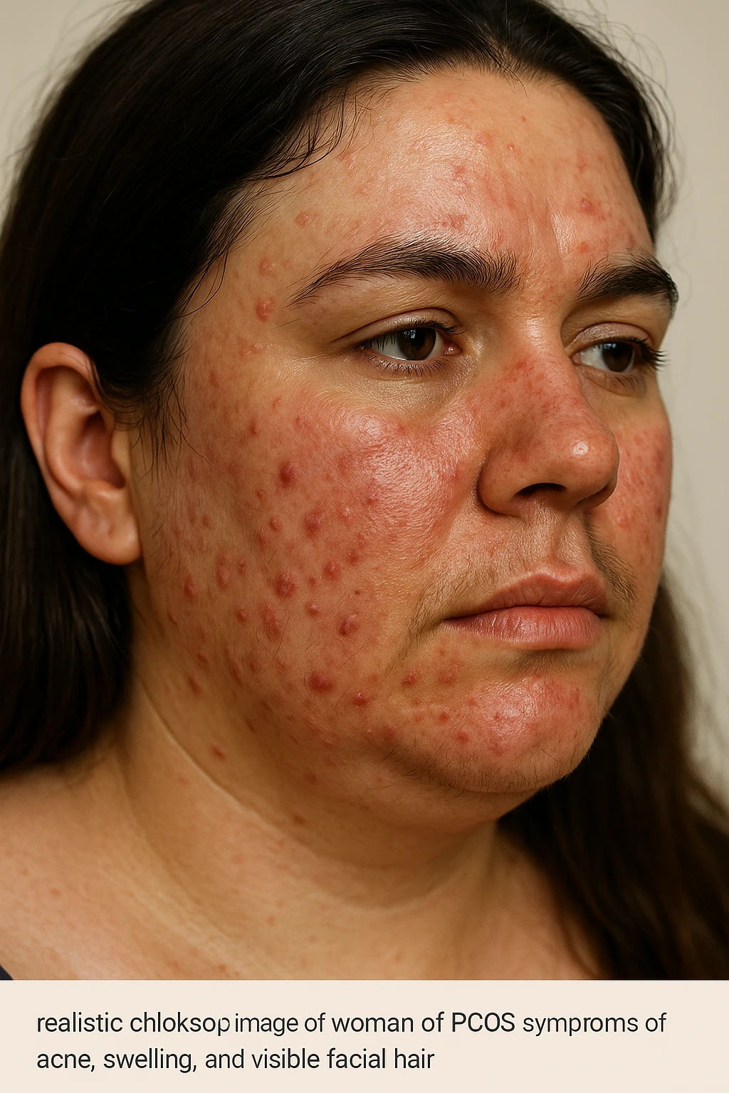 Acne gonfiore e peli per pcos donna immagine reale emoji