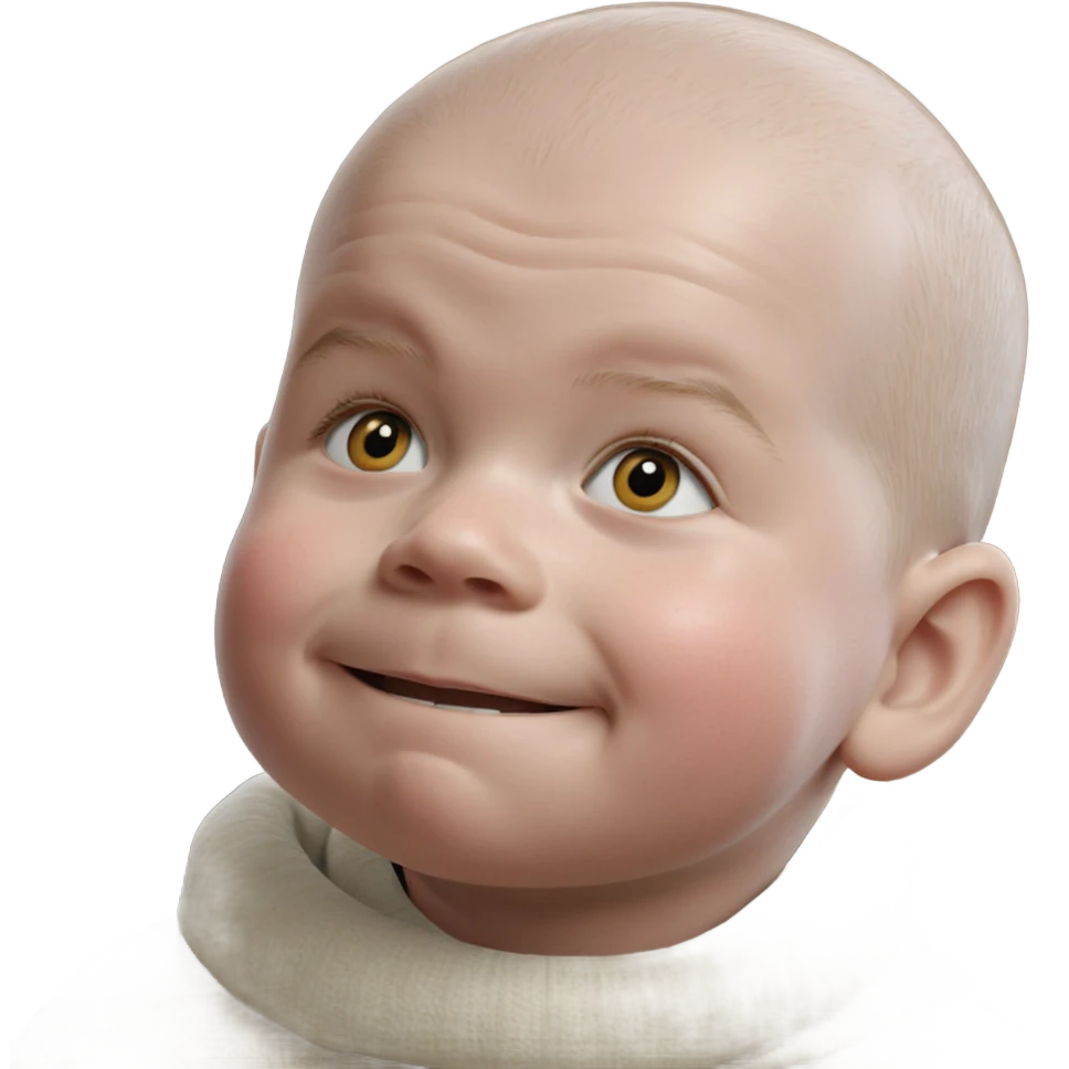 smiling bald boy in sweater emoji