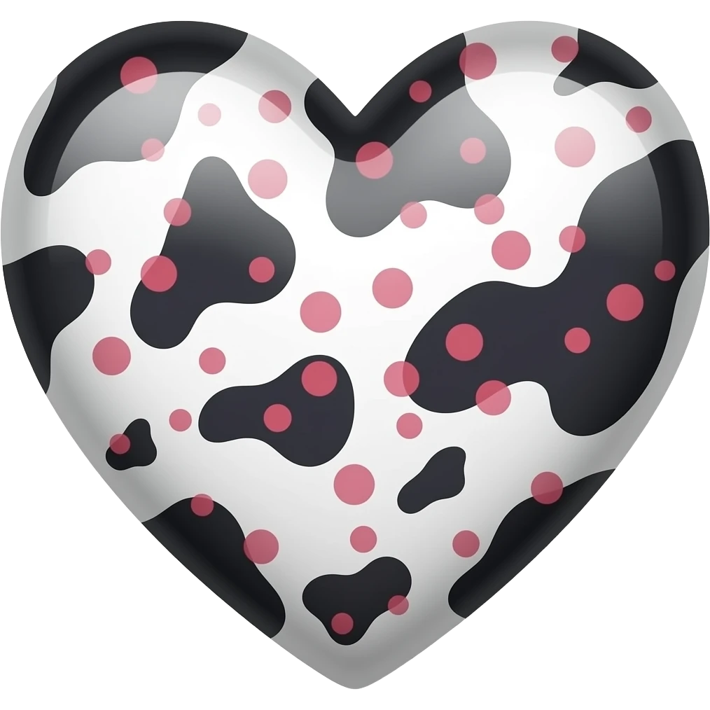 Cow print heart emoji polka dot emoji