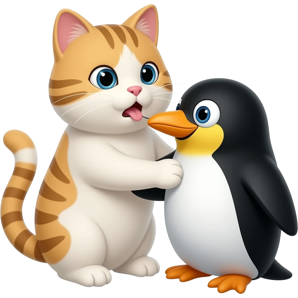 Cat getting fucked by penguin emoji