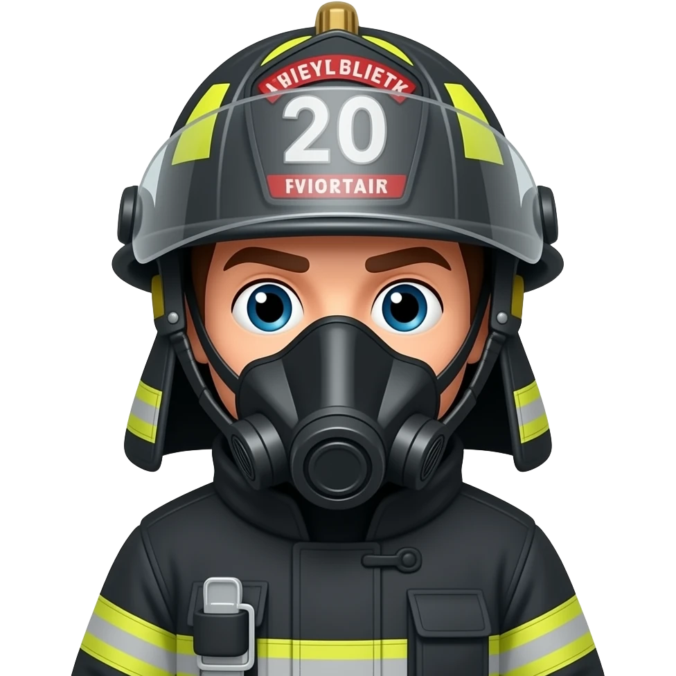 Firefighter with mask emoji