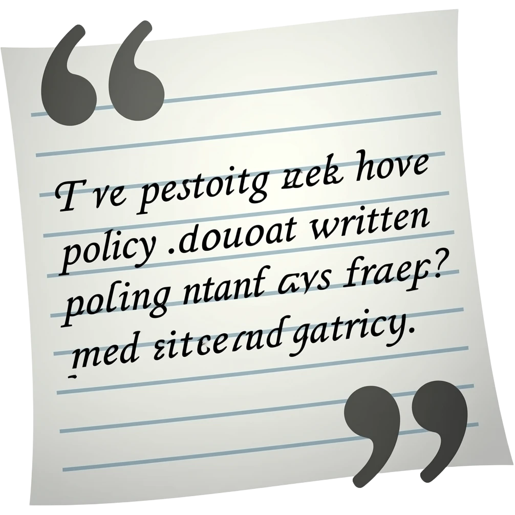 quotation on paper for policy emoji