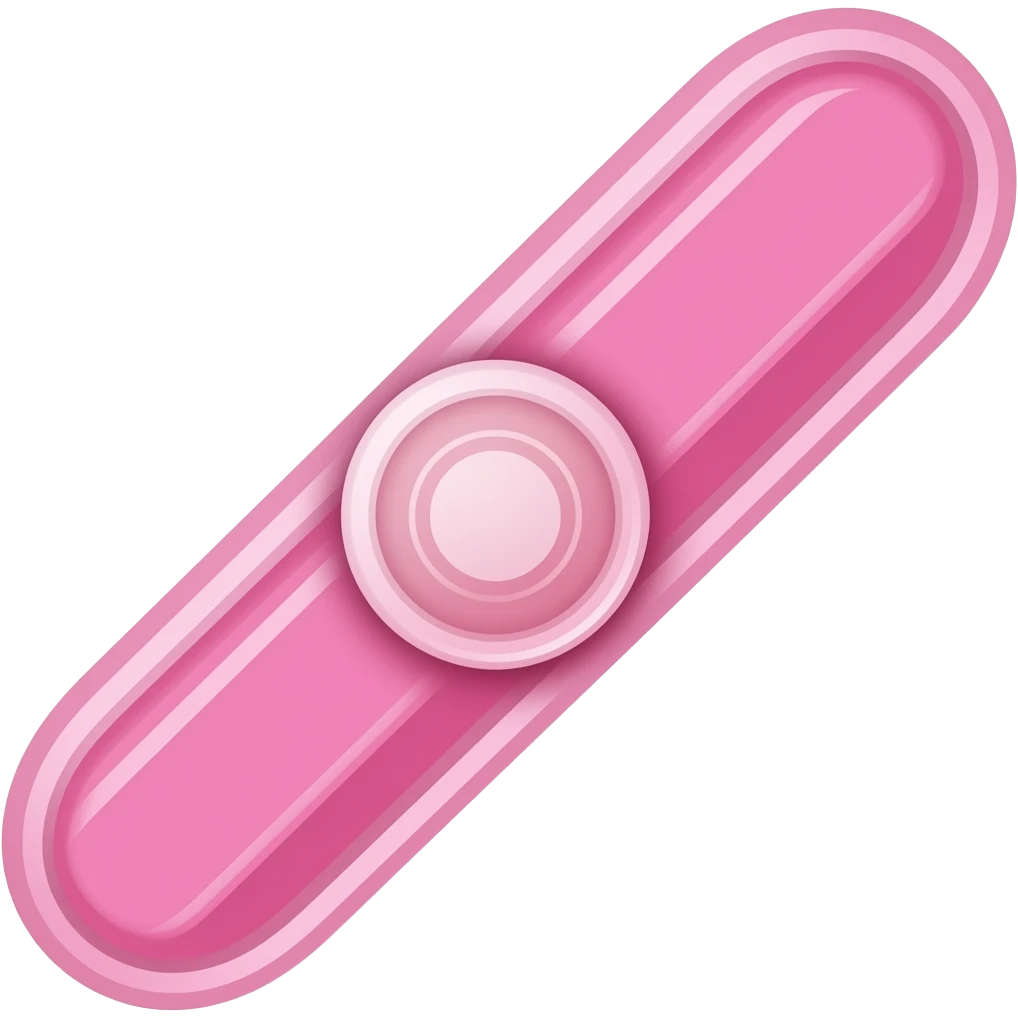 Pink long stick like oval thing with button emoji
