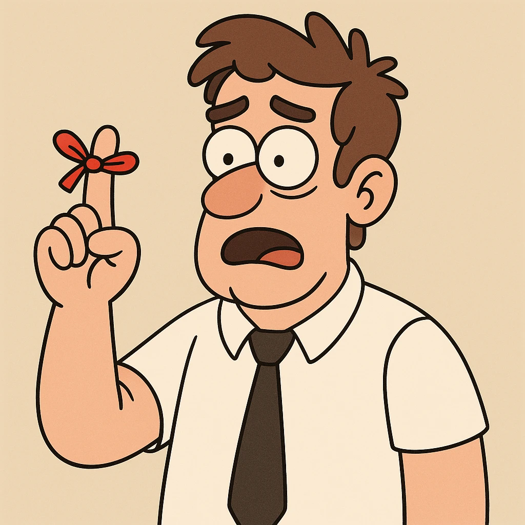 Tie on the finger people emoji