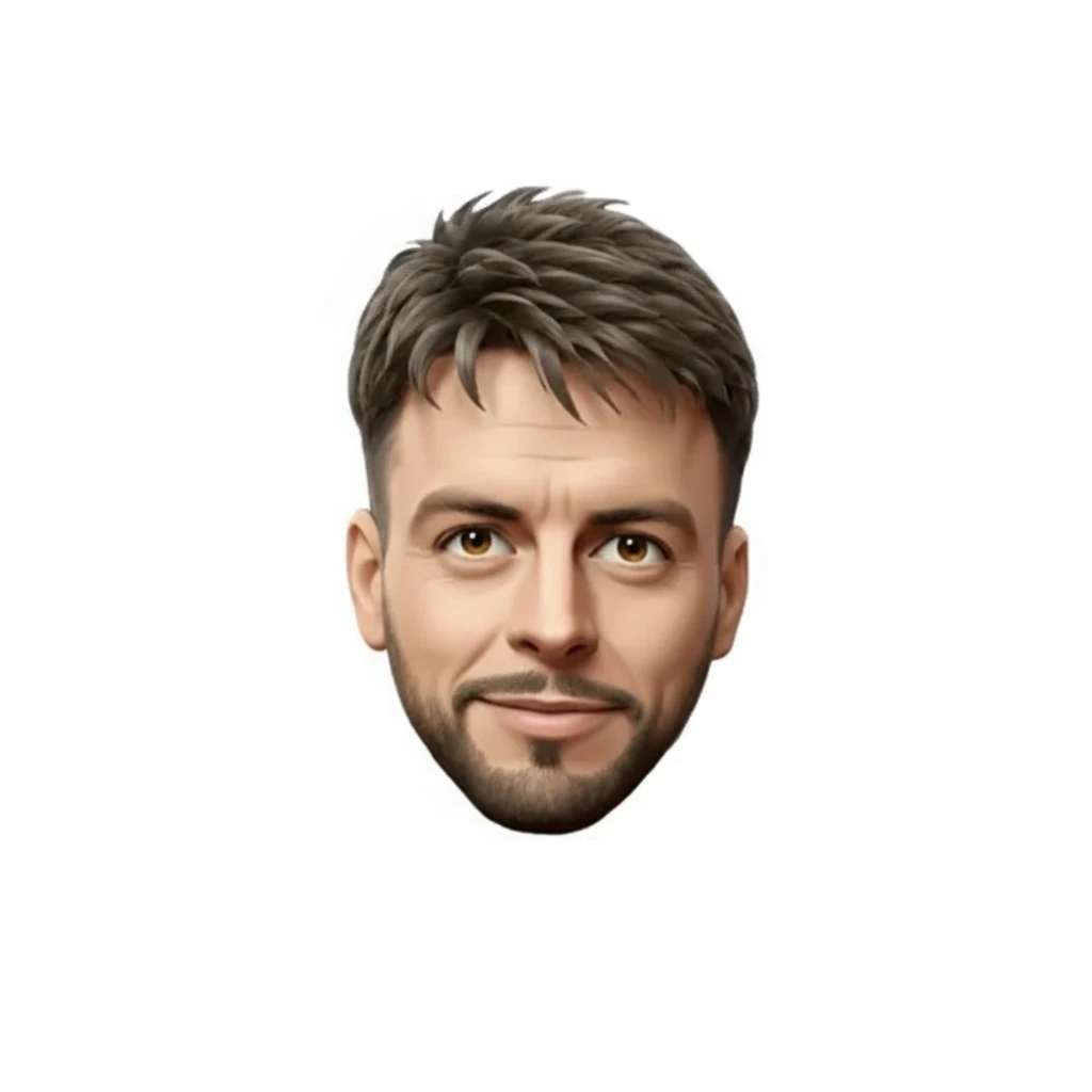 нарисуй этого человека со счастливым, отдохнувшим расслабленным лицом  без фона emoji