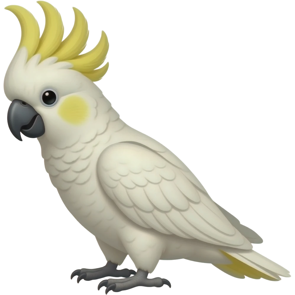 Crie a imagem de uma calopsita amarela emoji