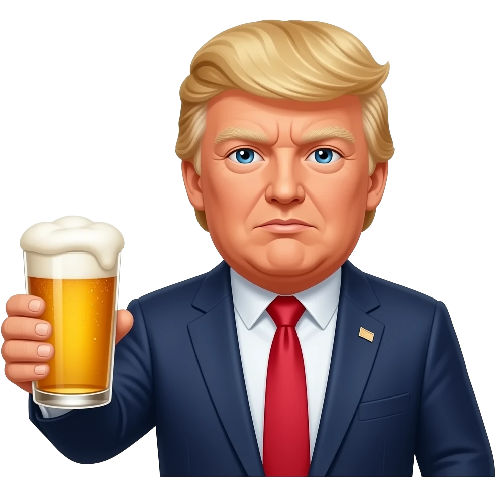 Trump avec une biere emoji