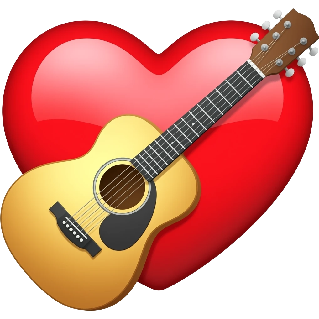 Heart shaped guitar emoji