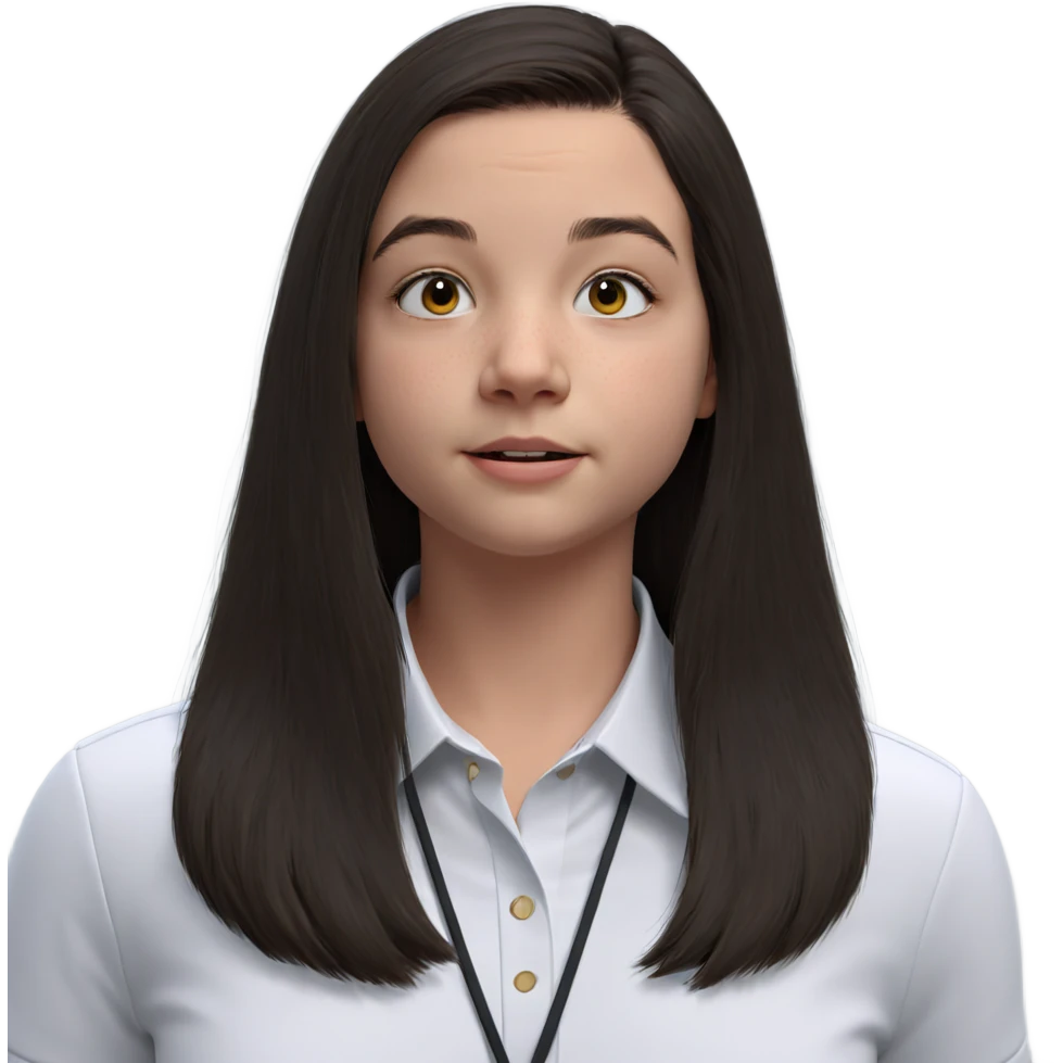 girl in white collared shirt emoji