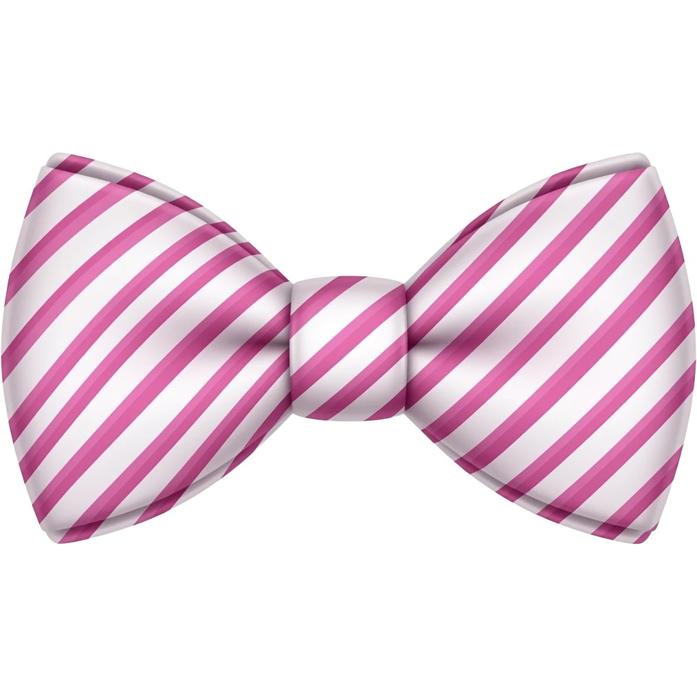 Pink and white striped bow tie emoji