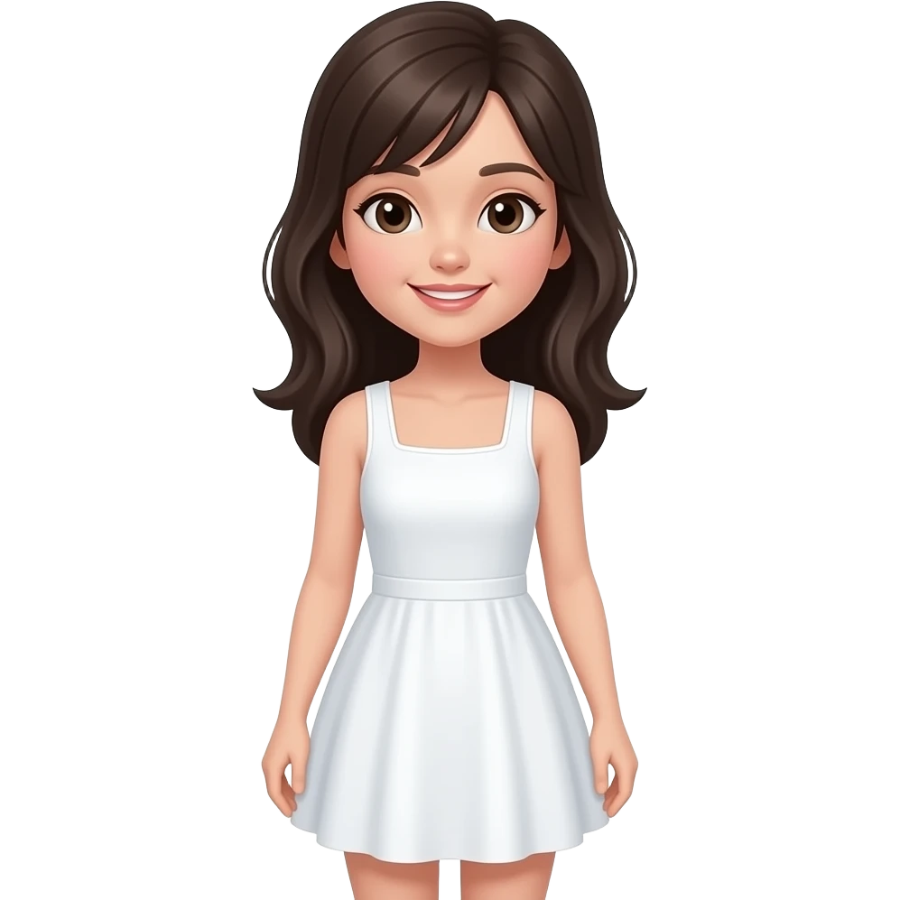 Girl who dress white short dress emoji