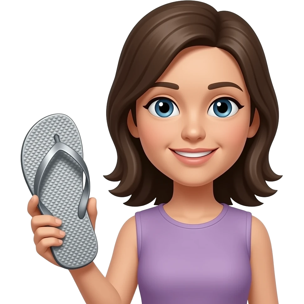 Madre cogiendo una chancla de metal emoji