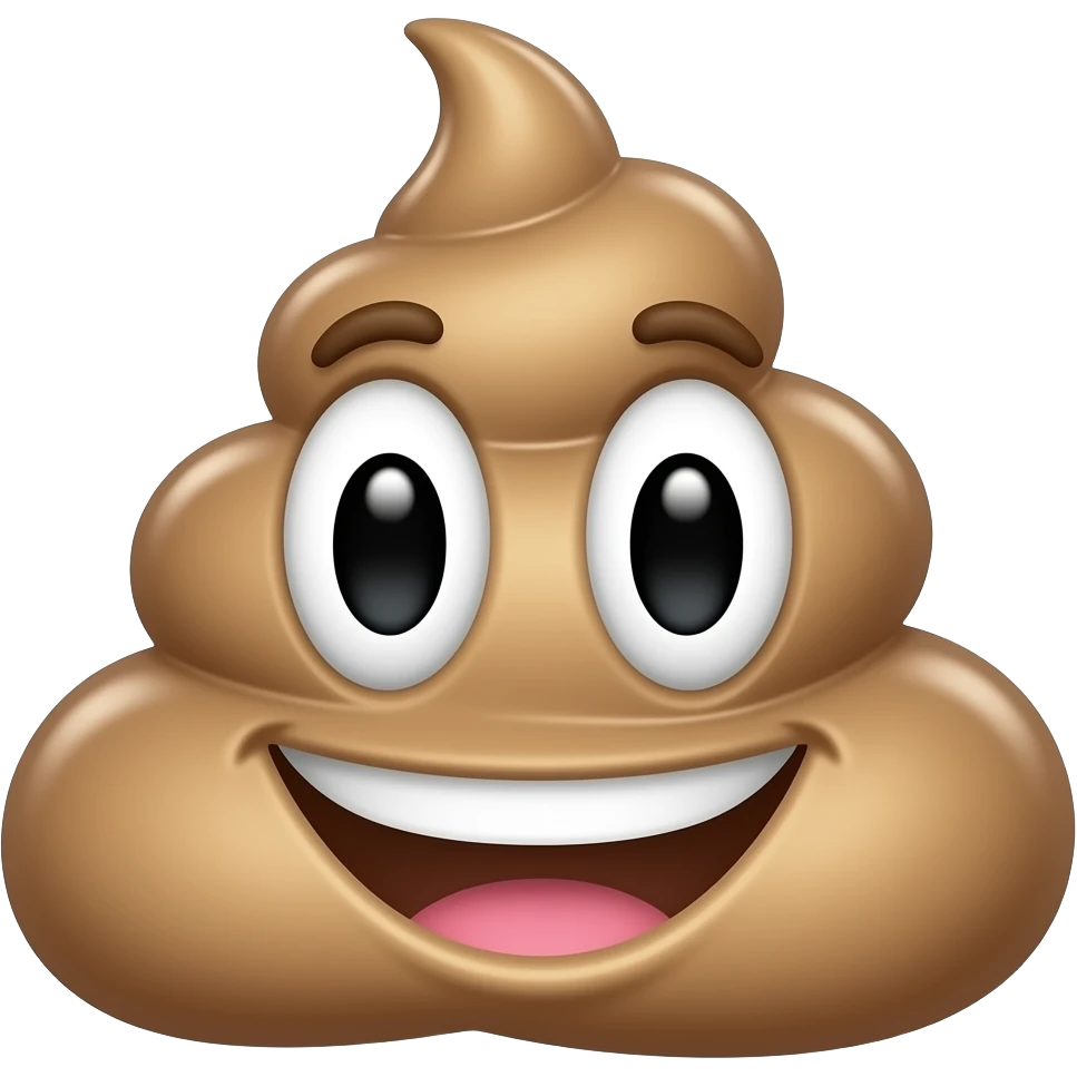 White smiling poop emoji emoji