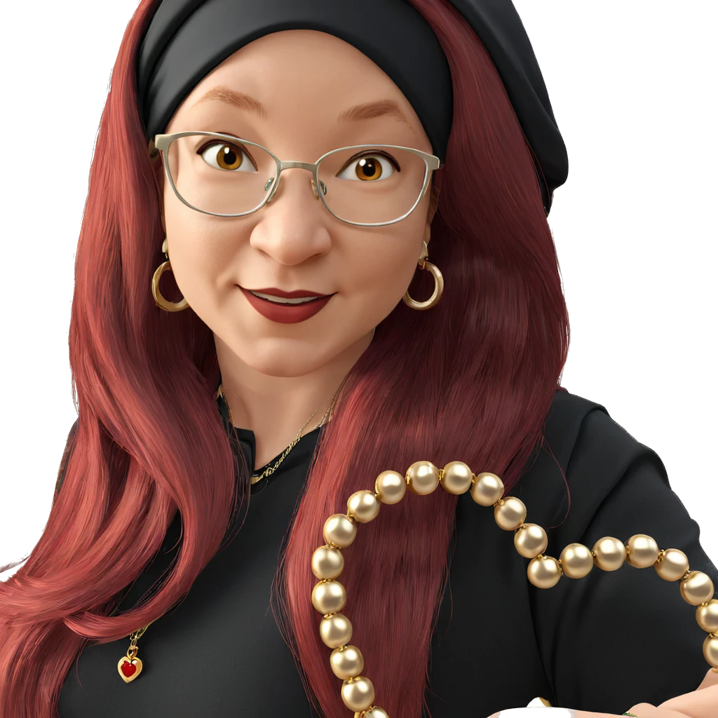 red-haired girl with jewelry emoji