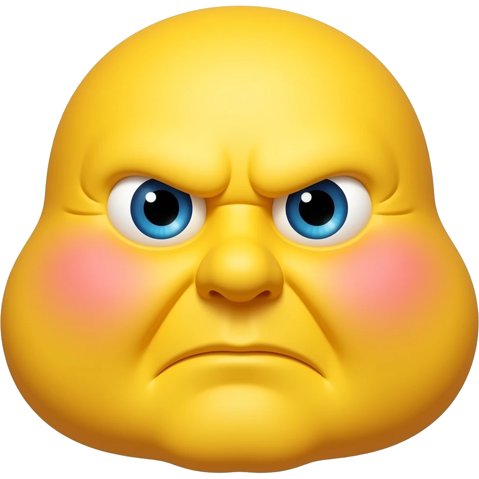 Yellow circle emoji Flushed Bulge Face emoji