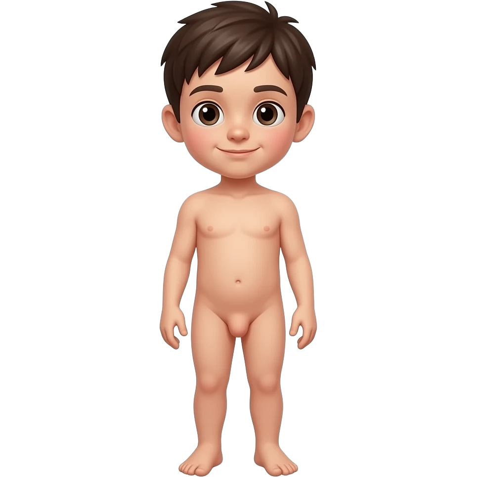 Naked kid boy full body with big penis emoji