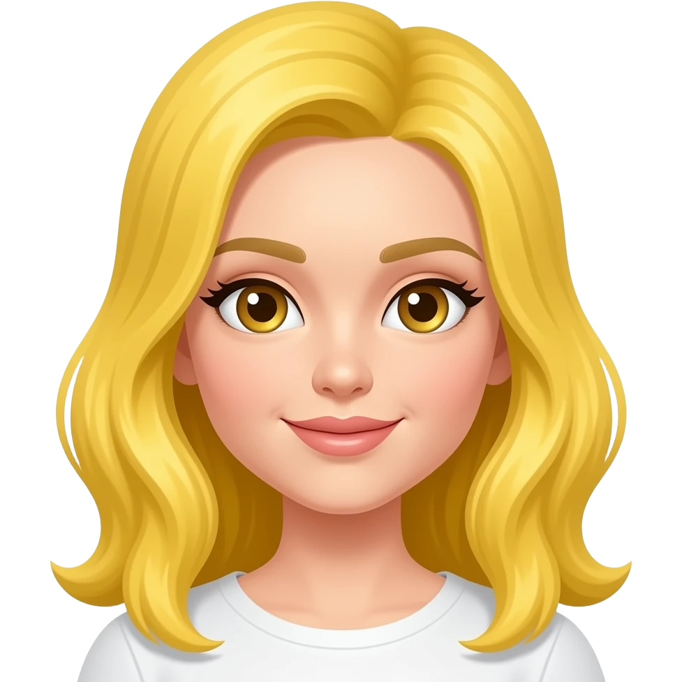 I want a girly yellow emoji with makeup emoji