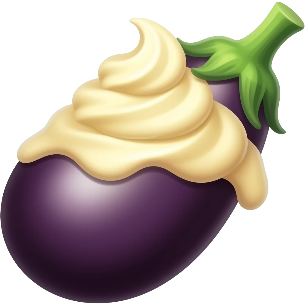Eggplant eruption in cream at the tip emoji