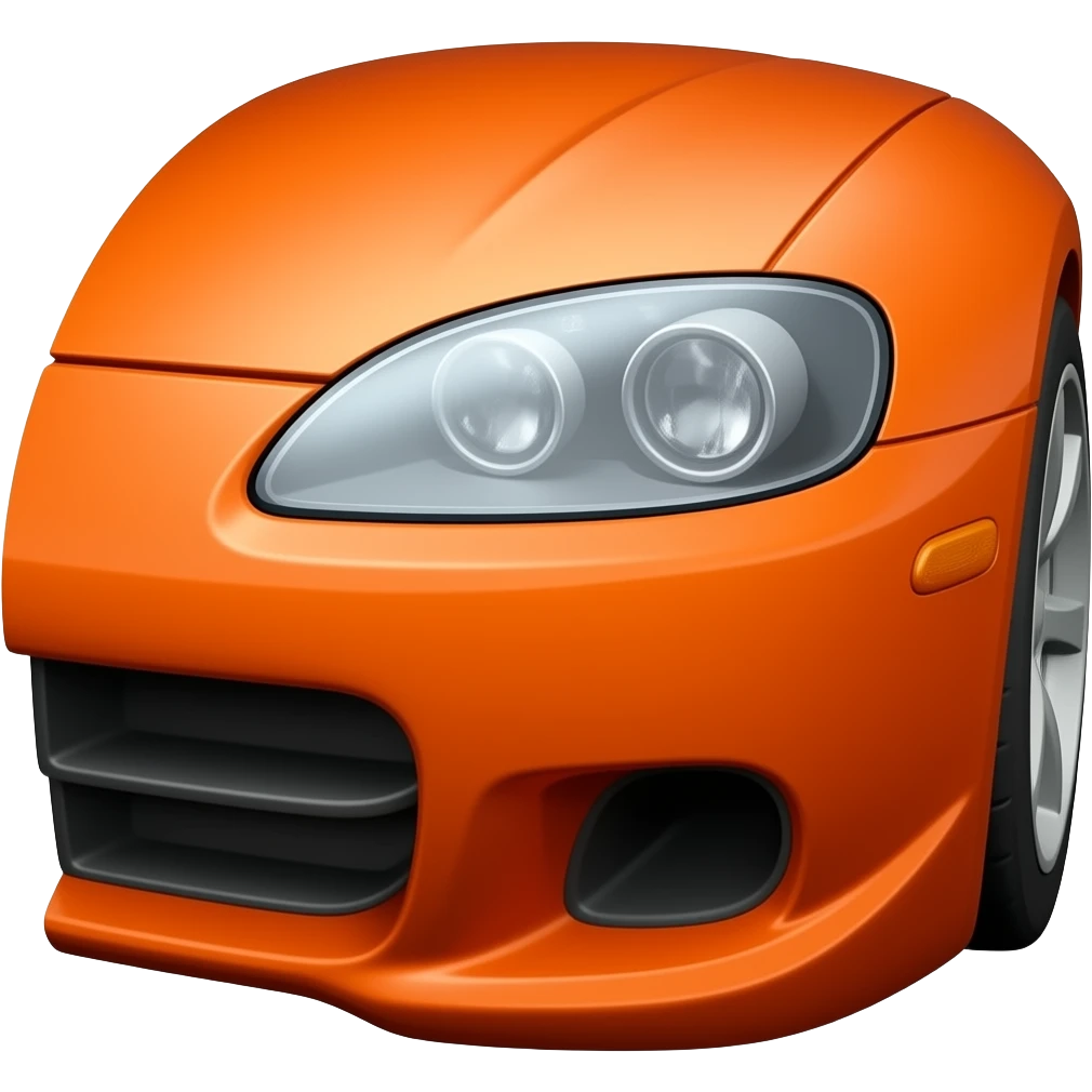 Toyota supra naranja sin un faro emoji