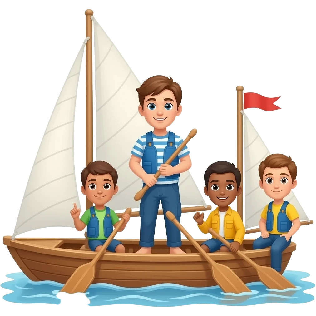 team of boat sailors emoji
