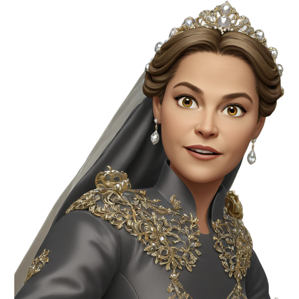 elegant bridal portrait with tiara emoji