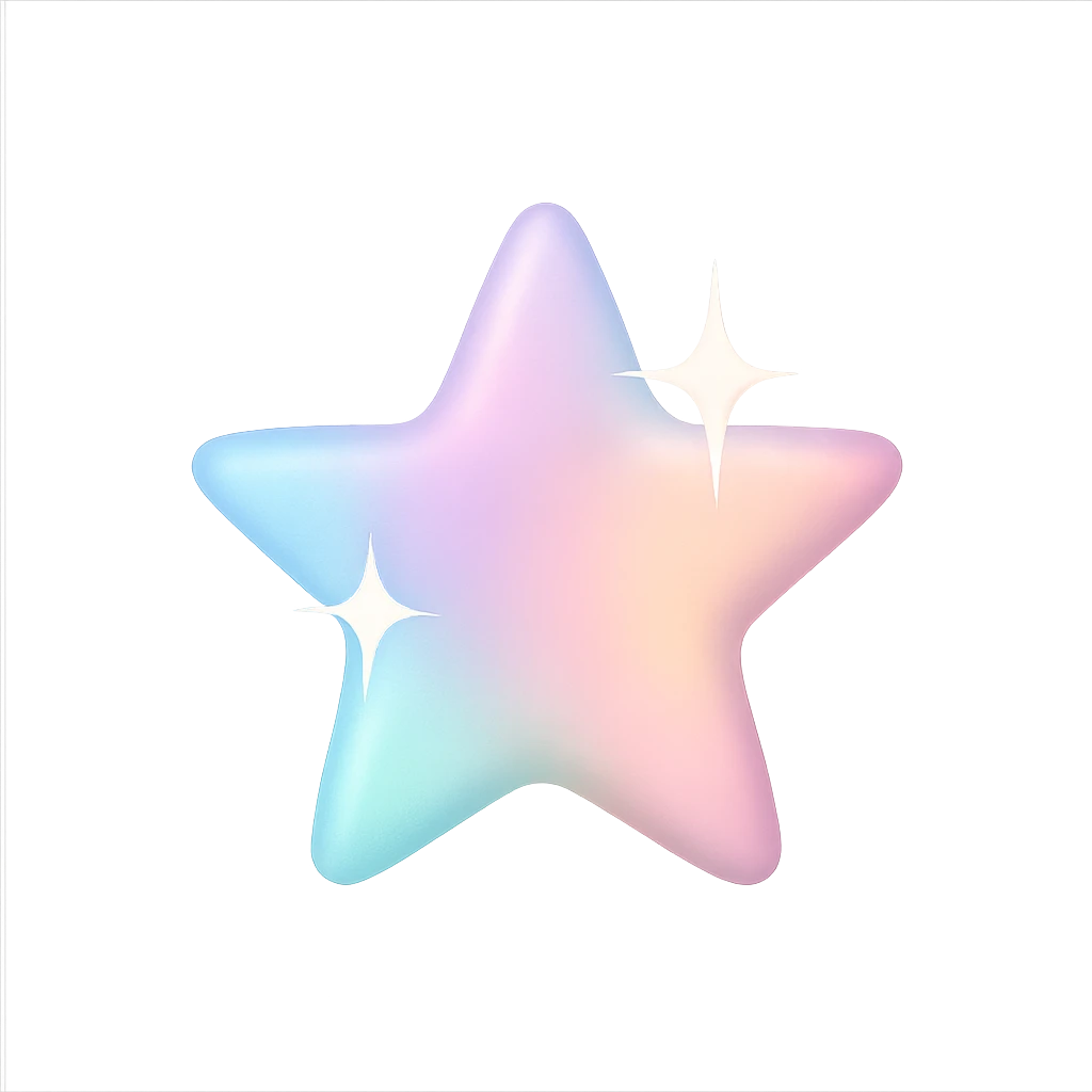 tiny star with a pastel gradient, glamorous and stylish, no background emoji