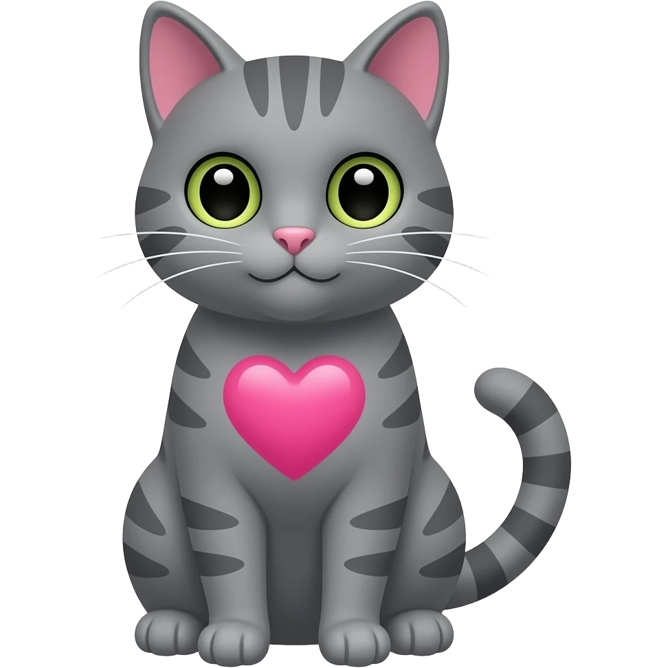 Heart related and positive vibes pink and a grey or black cat and make the heat the centre emoji