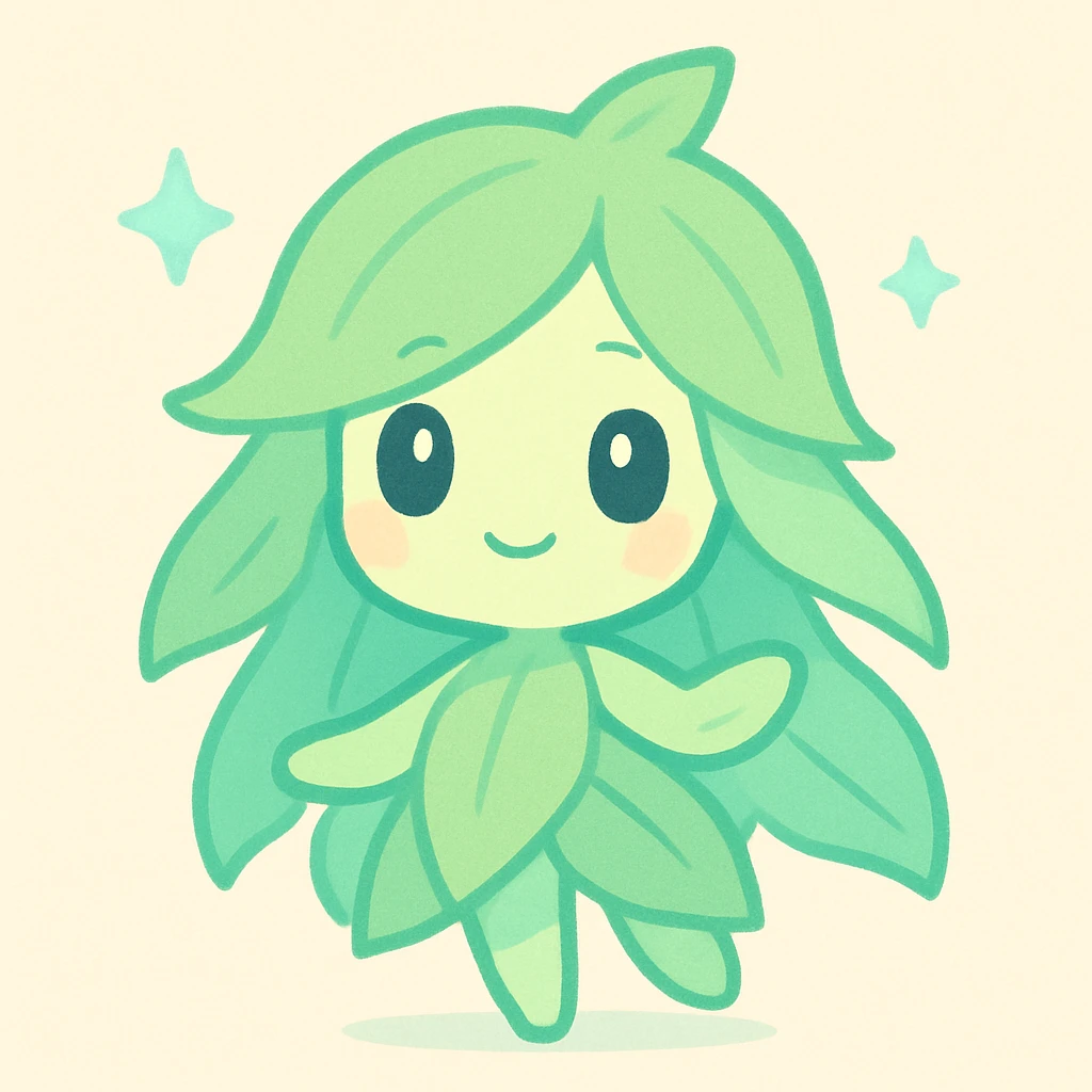 a fantasy style girl made of leaves, ethereal and magical emoji