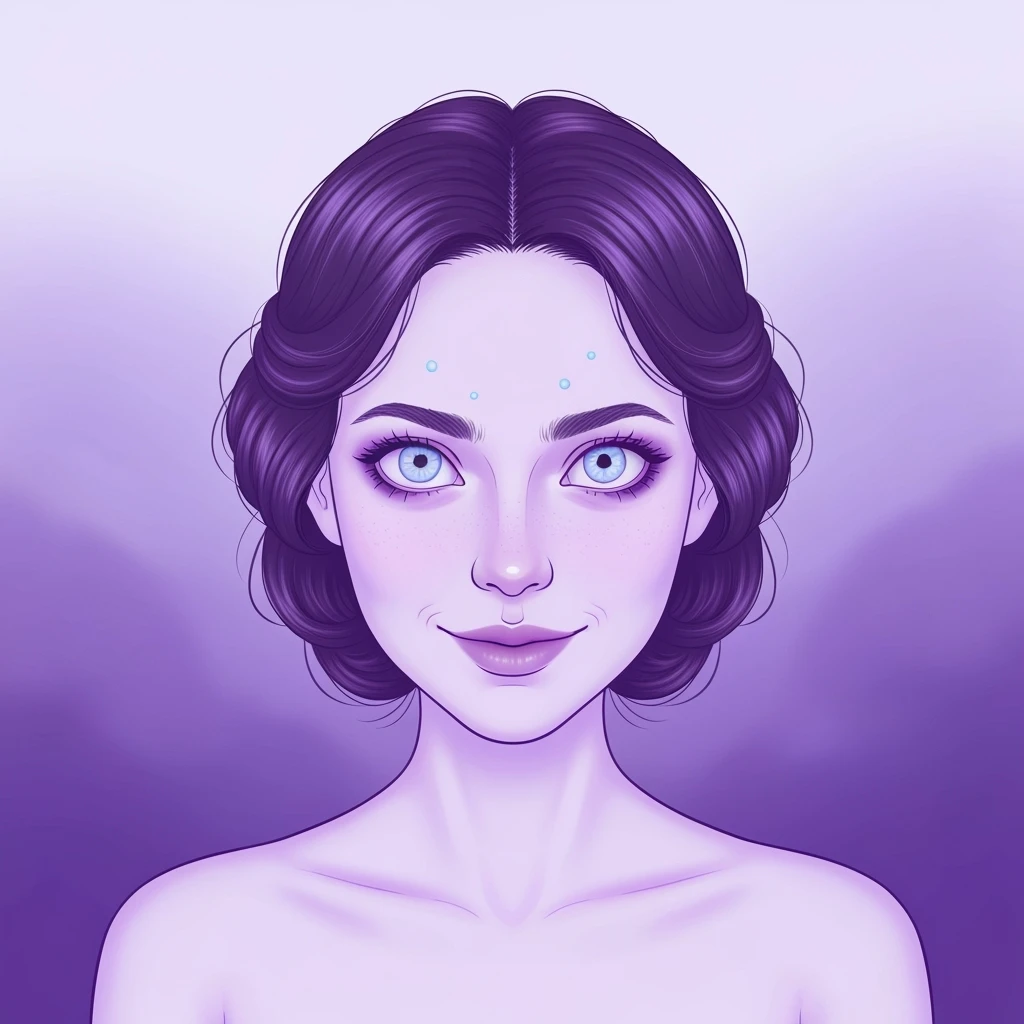 pastel horror profile picture, cute, expressive, minimal, purple color palette, variation 1 emoji