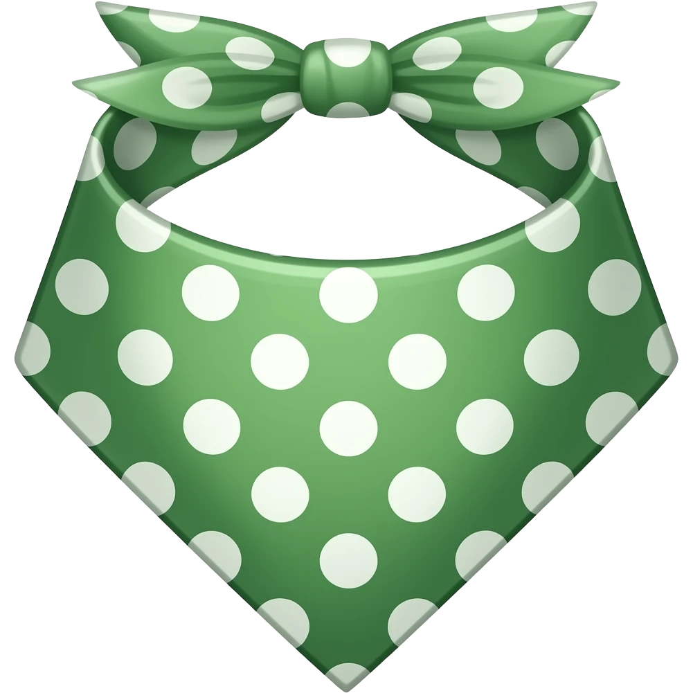 green polka dot handkerchief emoji